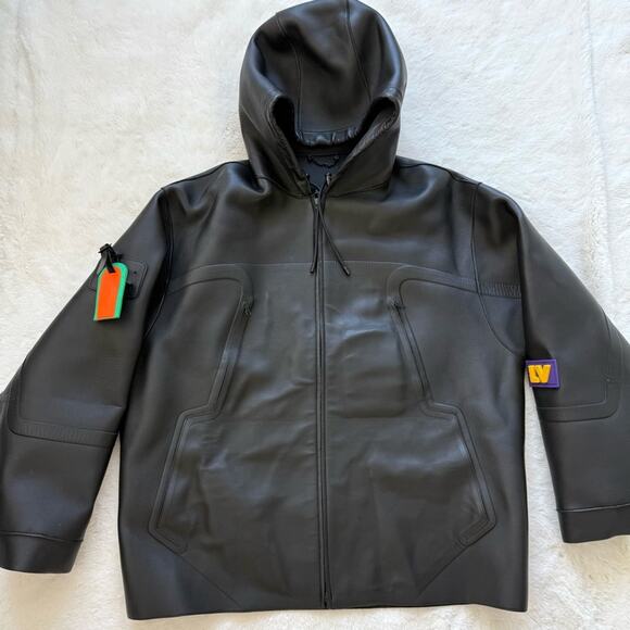 NEW!! Louis Vuitton men leather jacket size 56 FR/ 46 US Authentic Retail 8500$ - Picture 1 of 16
